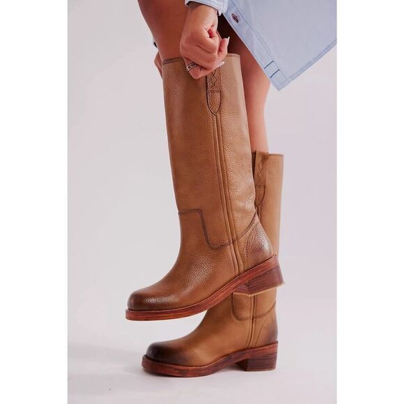 Free People Shoes - Free People Blaze Pull-On Leather Boots Toasted Wheat Women’s US 8
